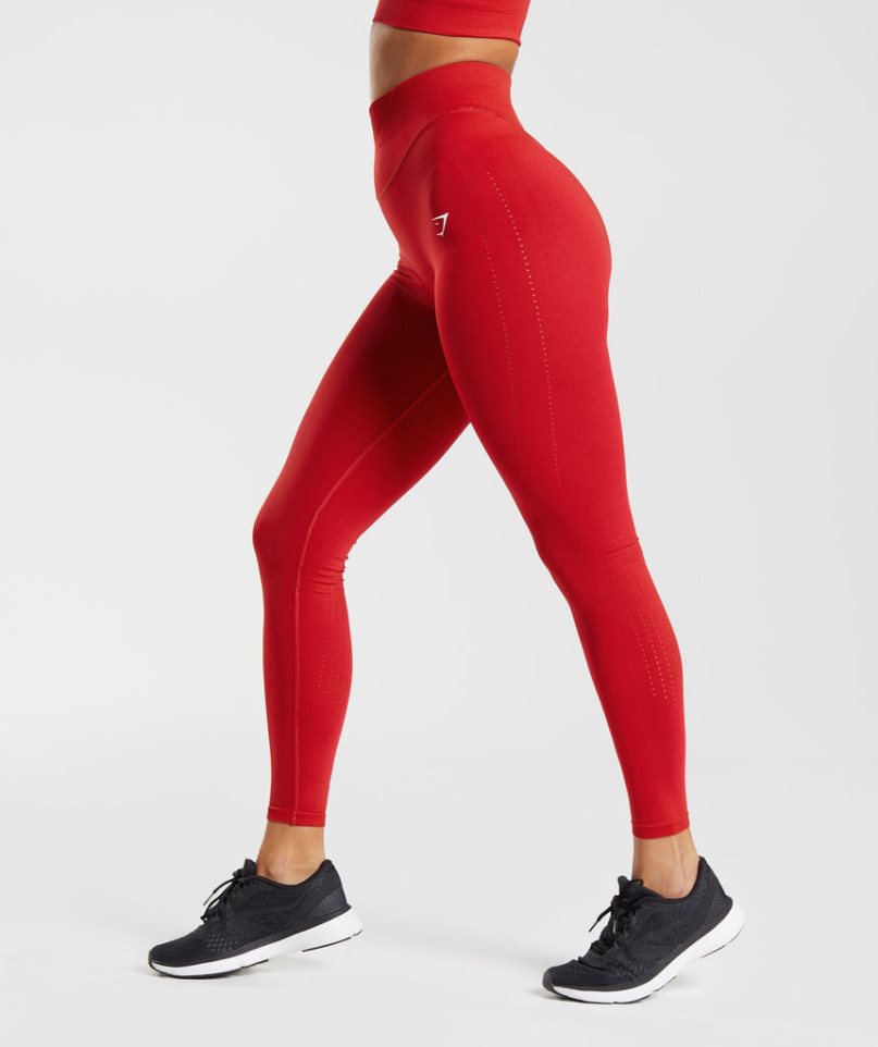 Women's Gymshark Sweat Seamless Sculpt Leggings Red | CA DA1836